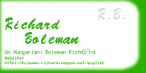 richard boleman business card